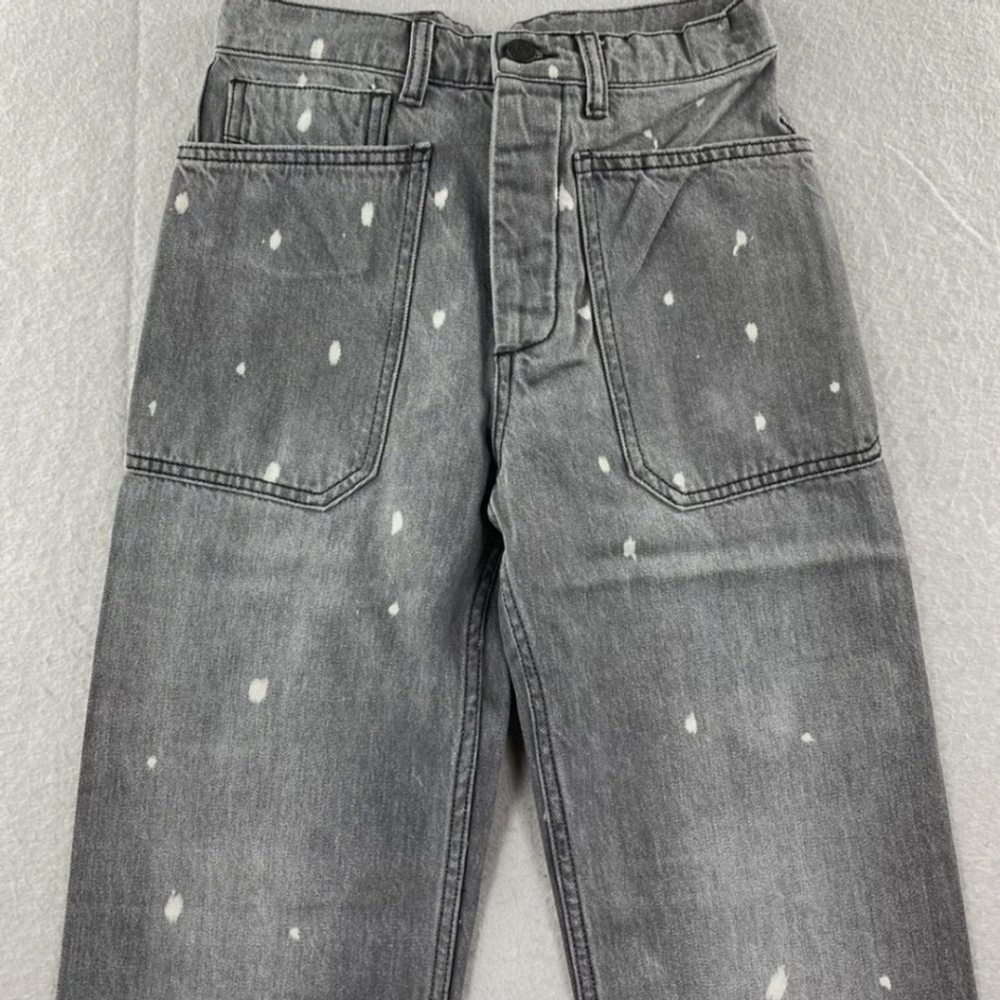 NWT Free People x Sandrine Rose Wide Straight Leg Jeans Button fly Buckle Back - Picture 2 of 5